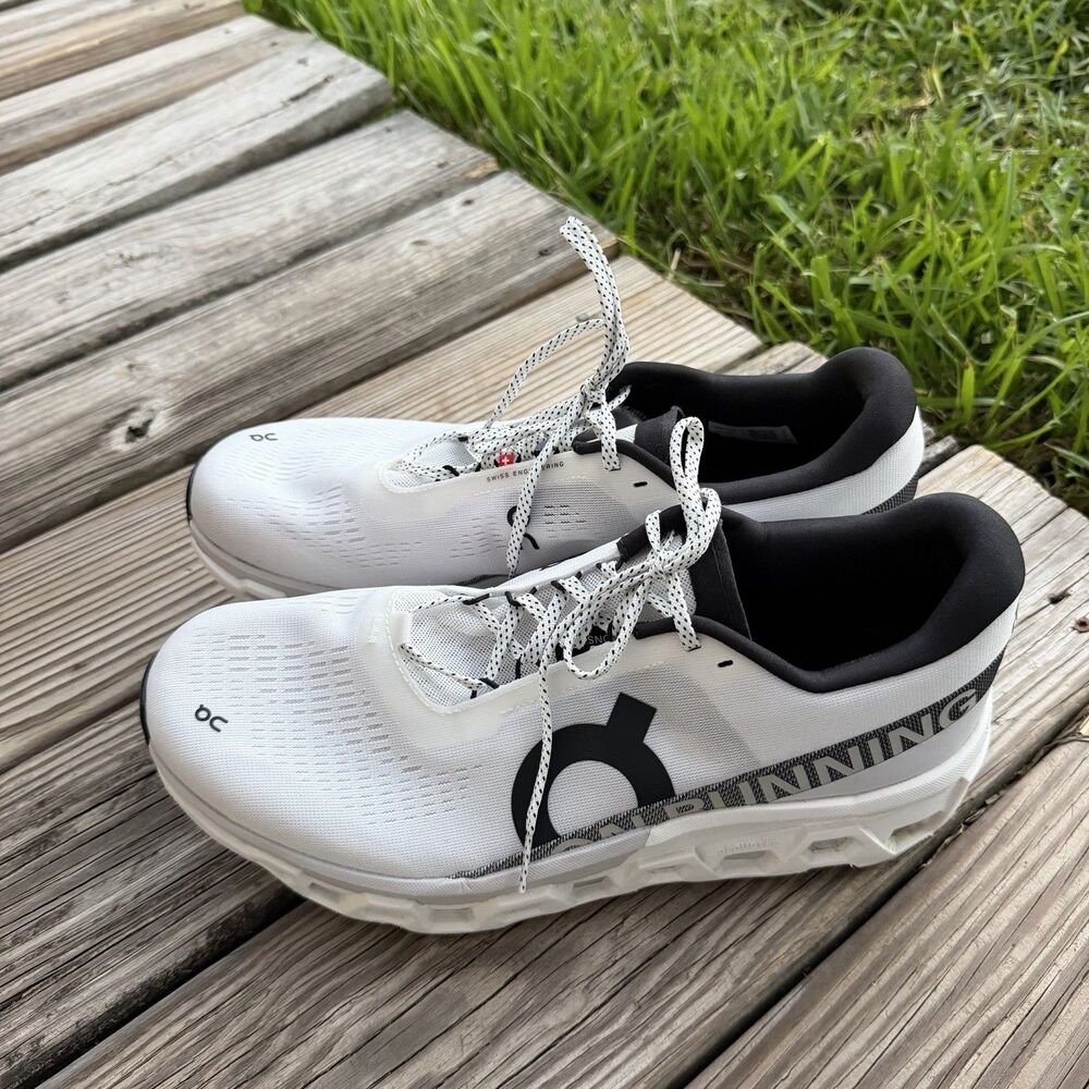 On Cloudmonster 1 Men's Size 13 US White Black Running Shoes Helion Heel View